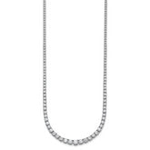 14k White Gold 9 7/8 carat Lab Grown Diamond VS/SI+ G+ Complete Round 18 inch Graduated Tennis Necklace